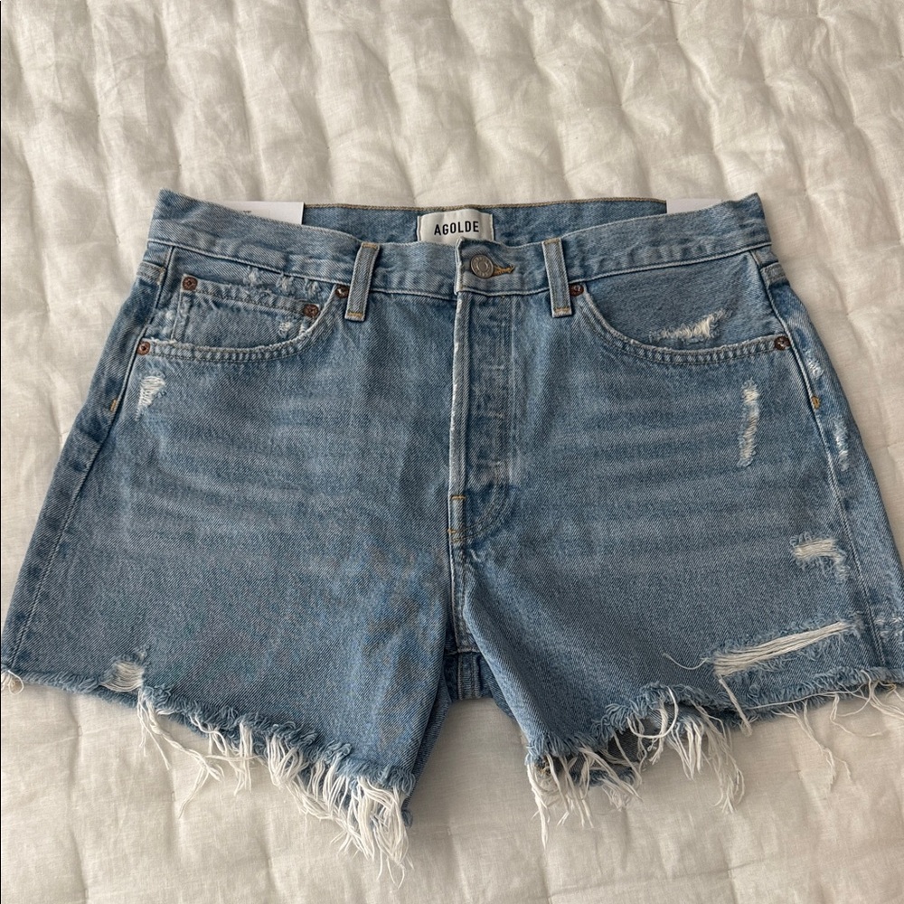 Agolde Parker Long Jean Shorts Swapmeet NWT